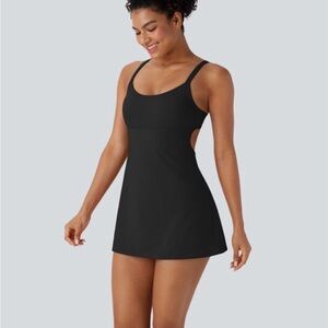 Halara SoftlyZero Airy Adjustable Buckle 2-in-1 Mini Cool Touch Active Sz XL Blk
